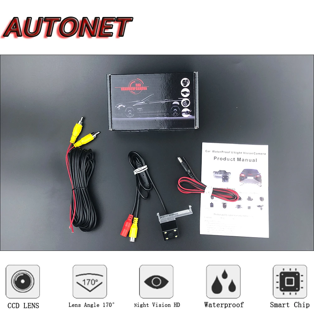 AUTONET HD Night Vision Backup Rear View camera For Peugeot 208 2012 2013 2014 2015 2016 2017 Original hole/license plate camera