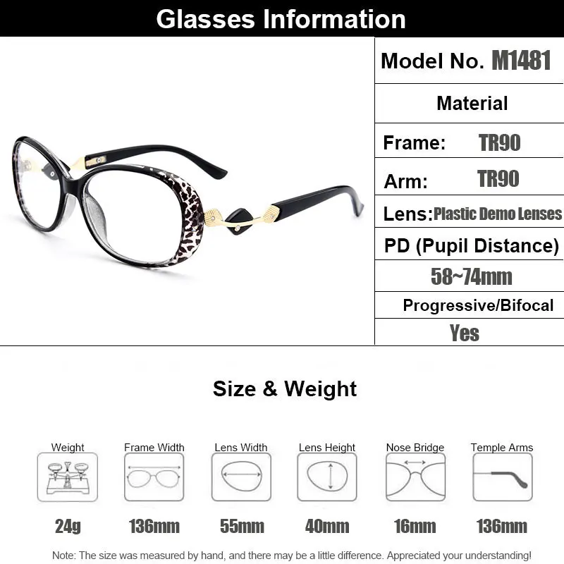 Gmei Optical Stylish Urltra-Light TR90 Full Rim Women Optical Eyeglasses Frames Female Plastic Myopia Presbyopia Eyewears M1481