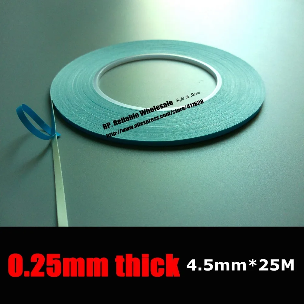 (0.25mm thick) 4.5mm*25M Double Sided Adhesive Thermal Conductive Tape for LED Aluminum Panel, Lighting Module Heatsink Bond