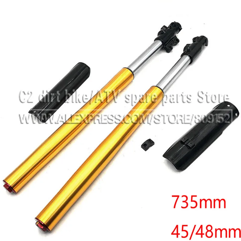 

735MM Front Inverted fork shock absorption 45MM/48MM for Chinese Dirt pit bike CRF KLX with protector Cover