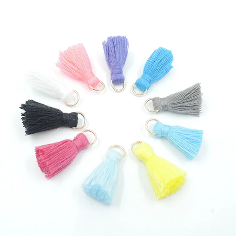 10pcs/lot 20mm small cotton tassels with jump ring for diy bracelet jewelry making accessories mini tassels cords for earrings