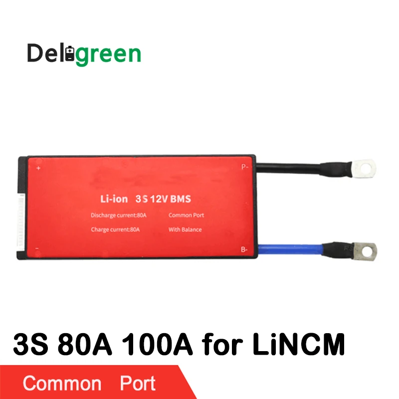 3S 80A 100A PCM/PCB/BMS for 12V 3.7V 18650 lithium battery pack for electric bicycle and scooter and tools,back up,solar energy