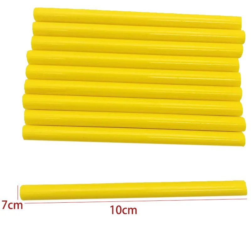 Barras de pegamento de fusión en caliente para pistola de pegamento eléctrica, barras de reparación de artesanía de Audio de coche, barra de cera de sellado adhesiva, color amarillo, 7MM