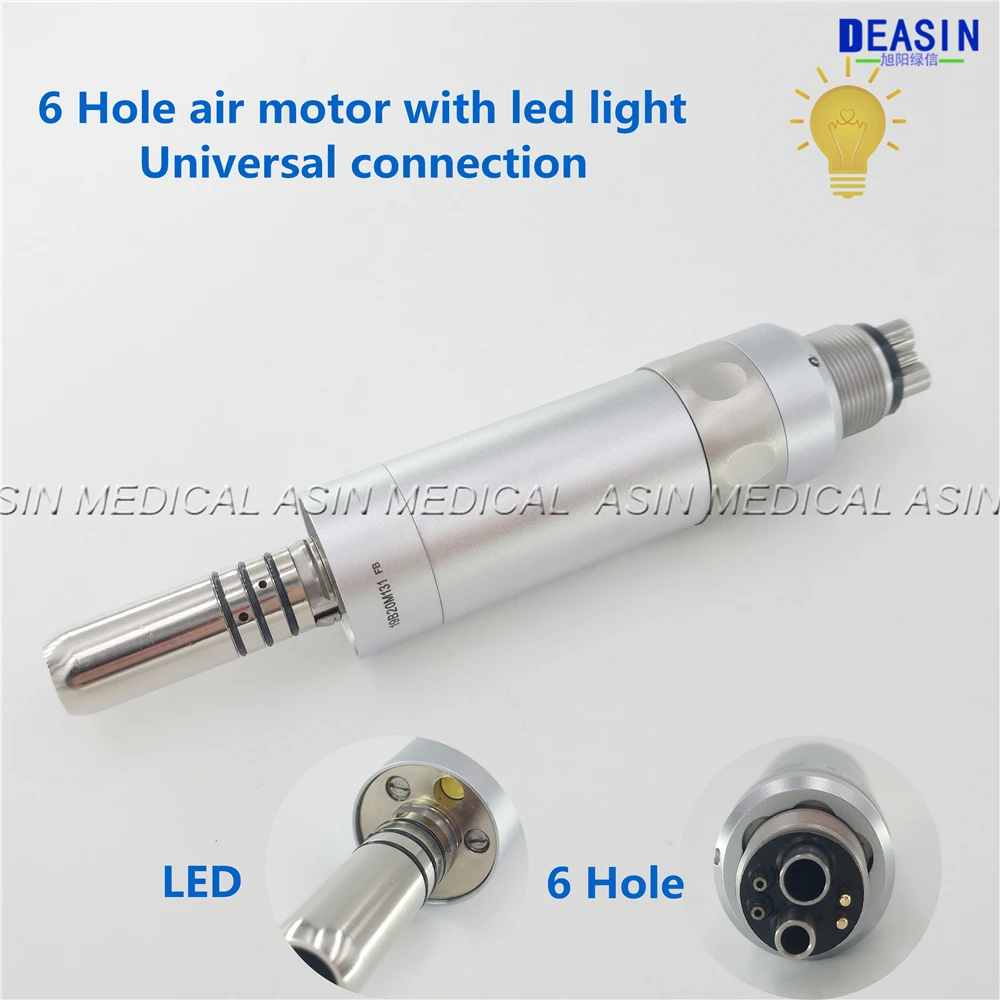 

high quality 6 hole dental low speed air motor handpiece with led light inner water spray