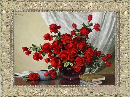 

New Red Rose Vase Flower For Embroidery Needlework Crafts 14CT Unprinted Cross Stitch Kits Art DIY Quality Handmade Decor