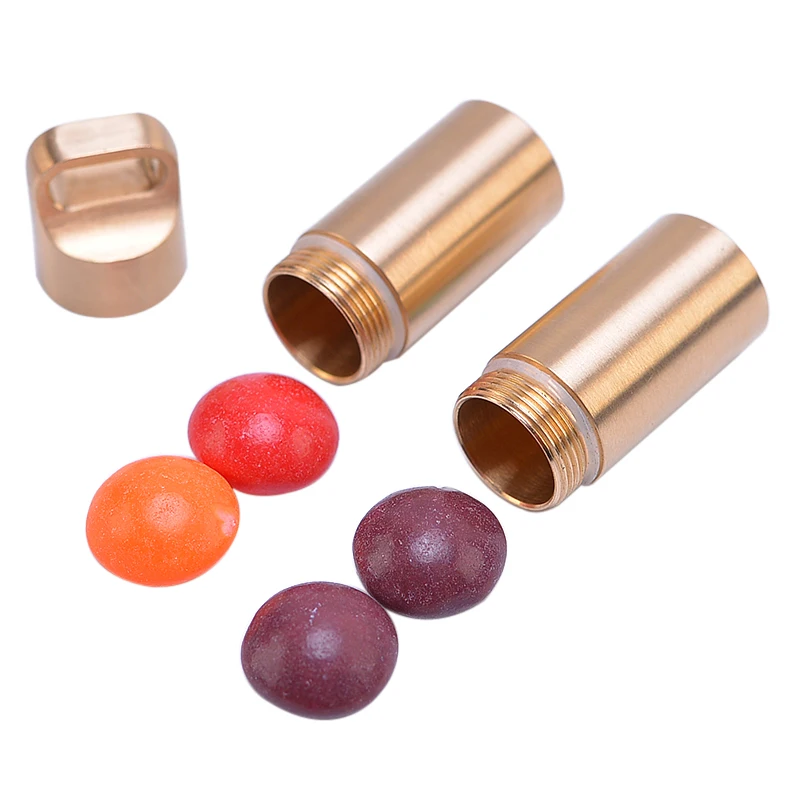 Waterproof Brass Airtight Watertight Storage Container Dry Box Seal Bottle Case Pill Capsule Fob Emergency Medicine Match Holder