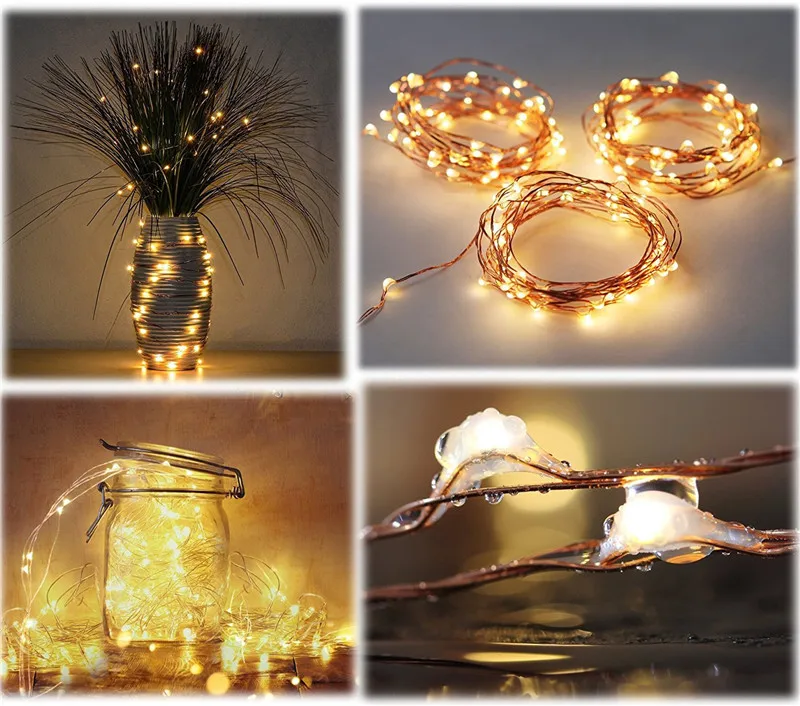 LED Fairy Light 2m 5m LED String Light Waterproof Copper Wire Powered by CR2032 Battery for Garland Christmas Wedding Decoration