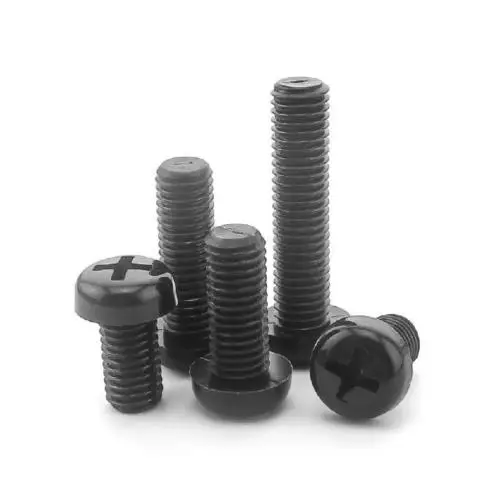50 tornillos de cabeza plana de nailon negro M3x10 mm.