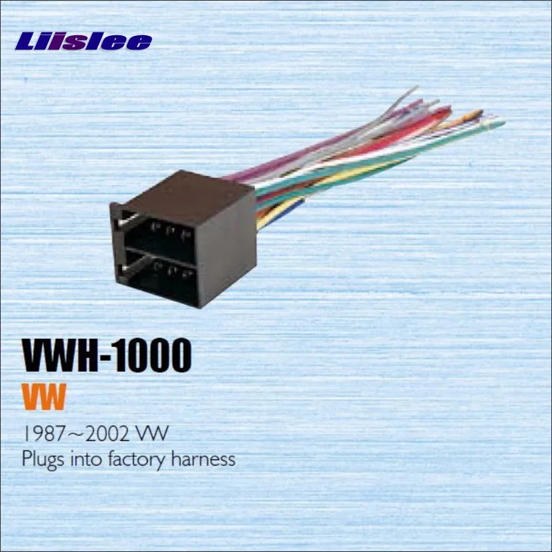 

For VW Car 1987~2002 Plugs Into Factory Harness Radio Power Wire Adapter Aftermarket Stereo Cable Male DIN To ISO