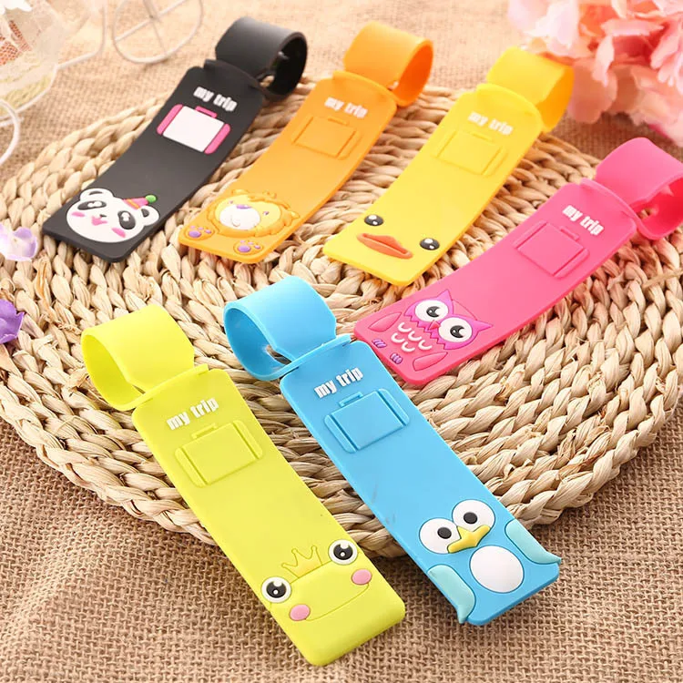 Cartoon suitcase card strip PVC luggage tags Boarding check card