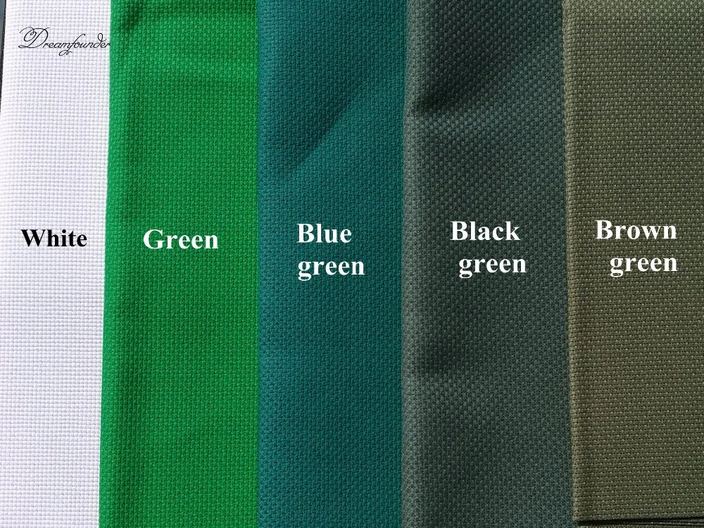 25x25cm Aida 14ct cloth deep green silver grey linen cross stitch fabric canvas DIY handmade needlework embroidery craft