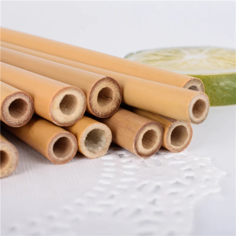 10Pcs Bamboo Straw Reusable Straw 20cm Organic Bamboo Drinking Straws Natural Wood Straws For Party Birthday Wedding Bar Tool