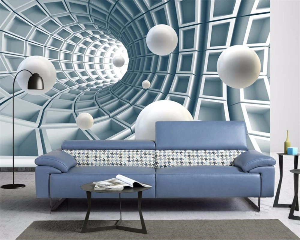 beibehang Custom Photo Wallpaper 3d Mural Stereo Abstract Tunnel Space Ball 3d Background wall papers home decor papel de parede