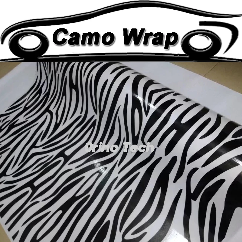 Zebra Vinyl Film Camouflage Sticker Car Wrap Animal Pattern Vinyl Vehicle Motorcycle Car Sticker Zebra Decal Film Air Release