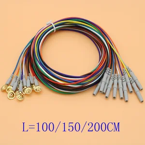 50pcs EEG/AEG/VEG -Kabel -Kabel -Kabel 1,5 mm Stecker Frauen und 1 m goldplattierte Kupferelektrode, 1,5 m, 2 m Kabel für EEG -Kappe. 8 Hauptverkäufe EEG CAP - №3