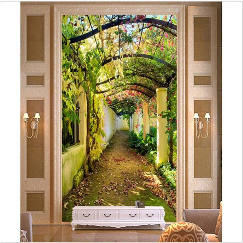 

beibehang Custom Mural 3D Wallpaper Pastoral Melon Vine Art Living Room Entrance Decorative Modern Wallpaper 3d papel de parede