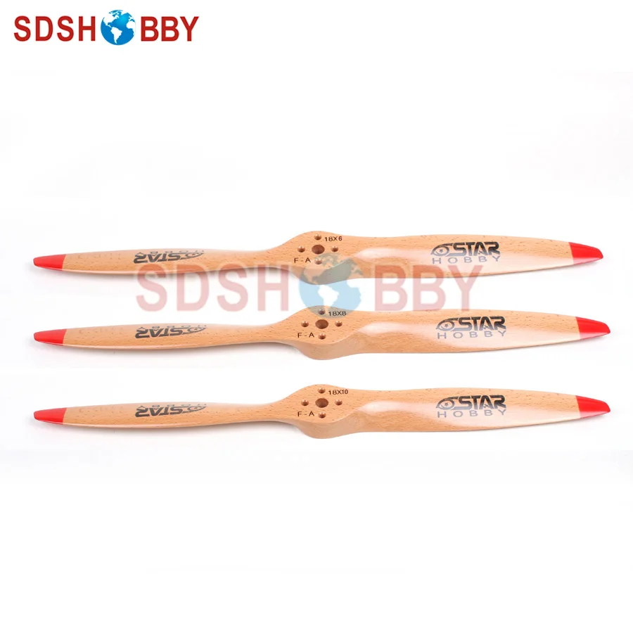 1pc 1pc 6STARHOBBY Standard Wooden Propeller 18x6 18x8 18x10 for RC Gasoline Drilled Propellers for DLE Series Engines