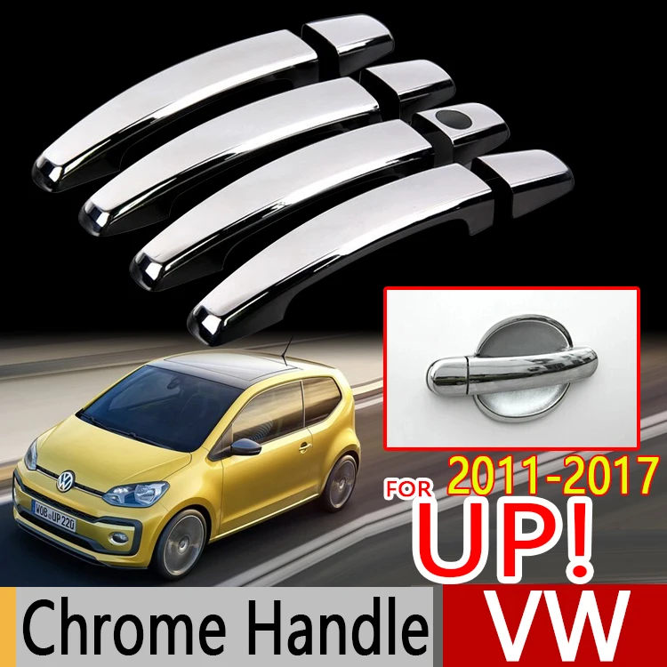 Chrome Door Handle Covers for Volkswagen UP! e-UP! Cross UP! GT UP!  2011-2017 VW Up 2012 2013 2014 Car Accessories Car Styling