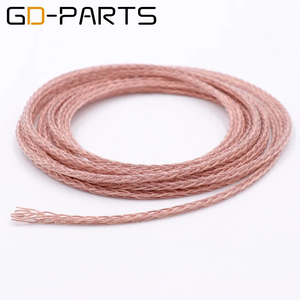 

GD-PARTS Braided PTFE OCC Copper Headphone Wire HIFI Audio Stage Earphone Headset DIY Upgrade Cable 8 Cores 19 Strandsx0.12mm