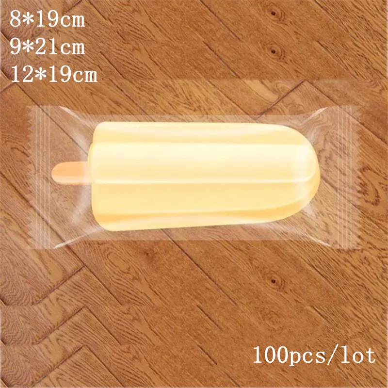 New Style Transparent Serrated Plastic Ice Cream Package Bag Food Opp Popsicle Package Pouch  Baking Pack 3 sizes 100pcs/lot