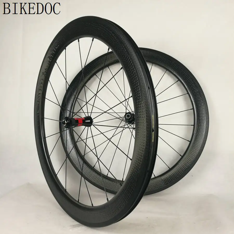 BIKEDOC Dimple Carbon Wheels 700C Tubular Clincher 25MM Width U Shape Carbon Dimple Wheel High TG