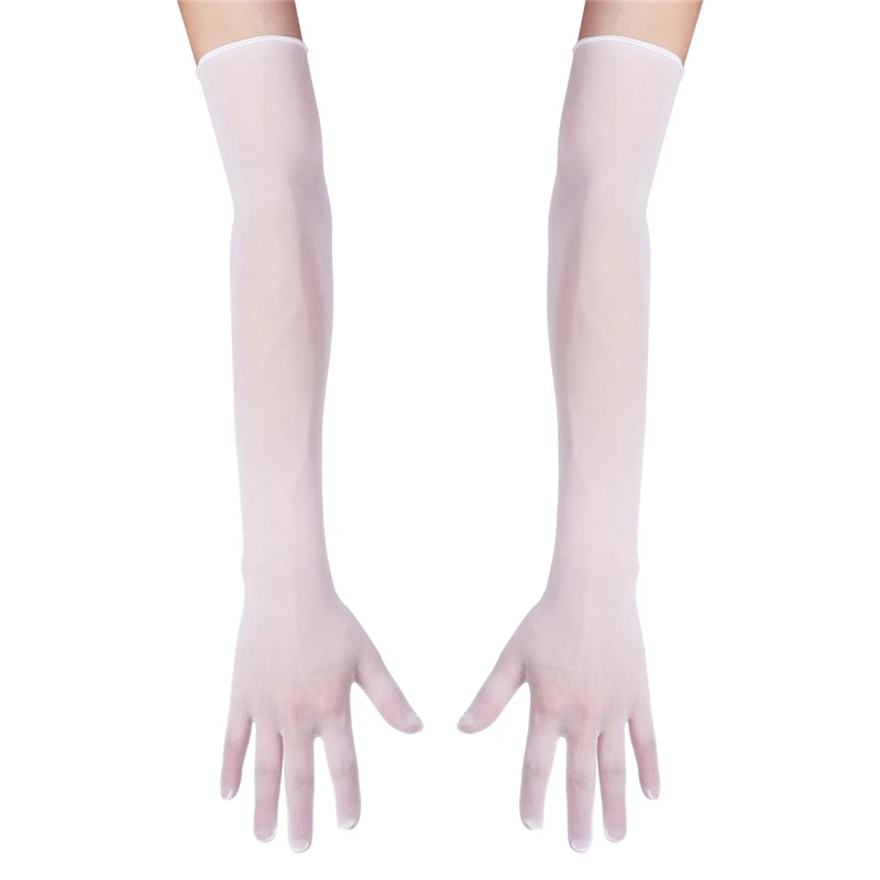 Sexy Women Smooth pantyhose tights stockings Sheer Seamles  Long Gloves Mittens for Sun Protection Bride Glove Seamless Driving