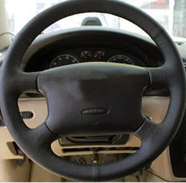 

Car styling Special Hand-stitched Black Genuine Leather Steering Wheel Cover For Volkswagen VW Passta B5 Golf 4 Mk4 Bora POLO