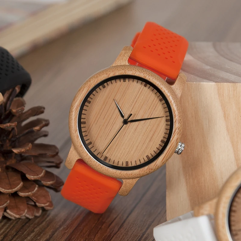 BOBO BIRD Women Watches Ladies\' Luxury Bamboo Wood Timepieces Silicone Straps relojes mujer marca de lujo CustomGifts for Girls