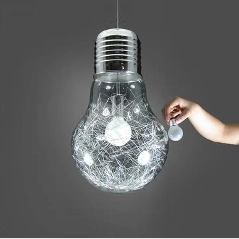 Wonderland Creative Pendant Light Lustre Lamp  iron glass big bulb vintage lamp bar Russian warehouse 300mm * 450mm large