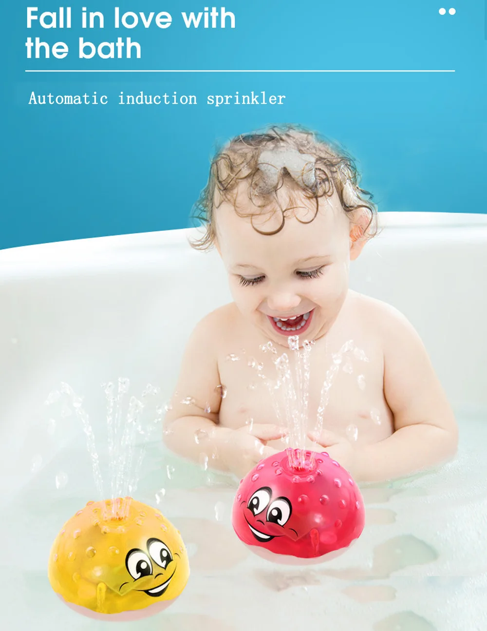 Funny Infant Children's Electric Induction Sprinkler Water Spray Toy Light & Music Rotatable Baby Play Bath Toy Kids' Water Toys