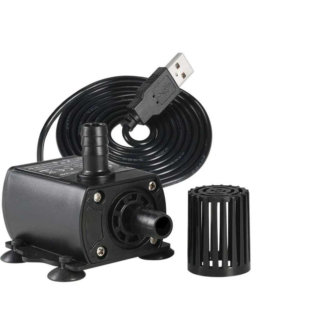 

Mini Water Pump DC5V/960MA 4.8W IP68 Waterproof Submersible Water Pump for Aquarium Fountain Air Fish Tank Pond