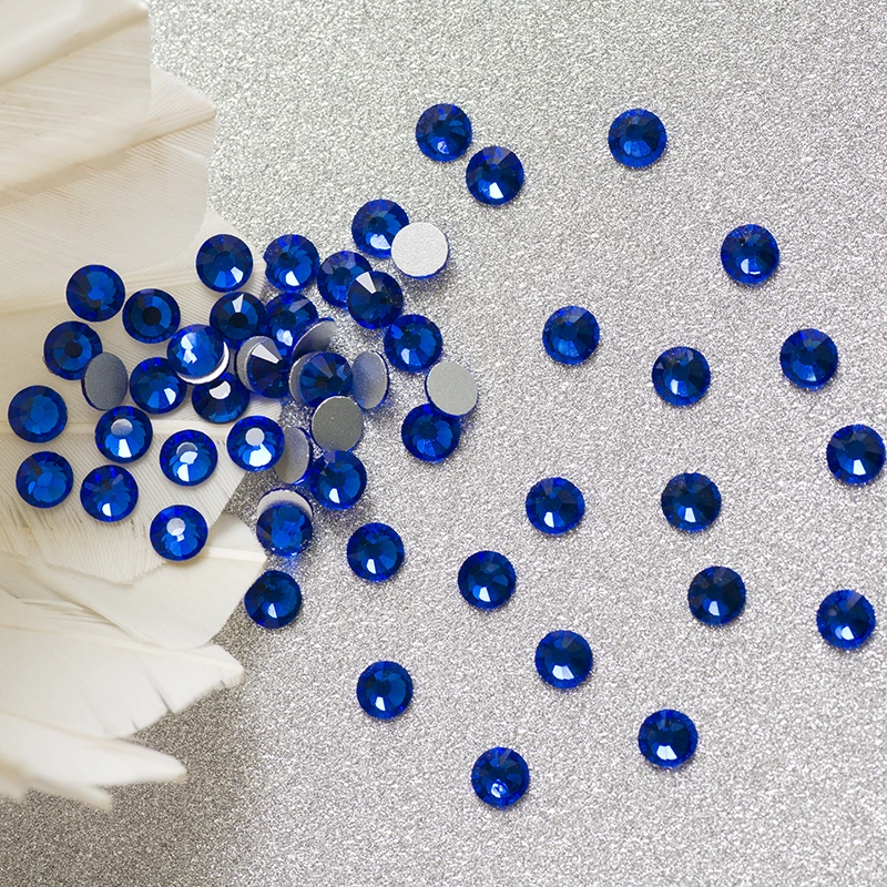 YANRUO 2028NoHF All Sizes Sapphire Crystal Non Hotfix Stones Flatback Strass Glue On Rhinestones For Shoes Accessories