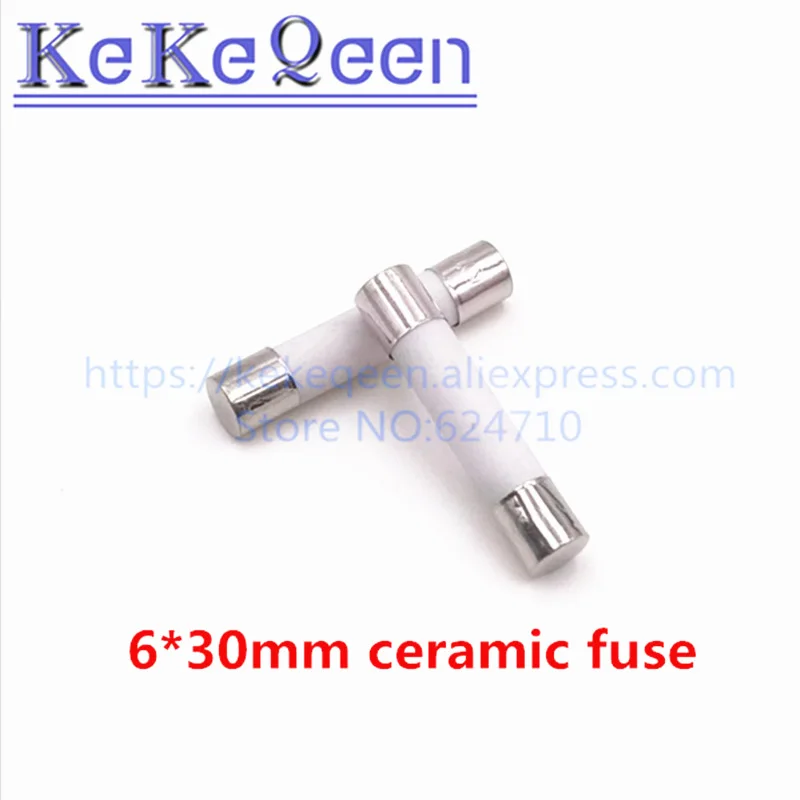 100pcs 6*30 6*30MM Fast blow Ceramic Fuse 6x30mm Fuse 250V 0.2A 0.5A 1A 1.5A 2A 2.5A 3A 3.15A 4A 5A 6A 7A 8A 10A 15A 20A 25A 30A