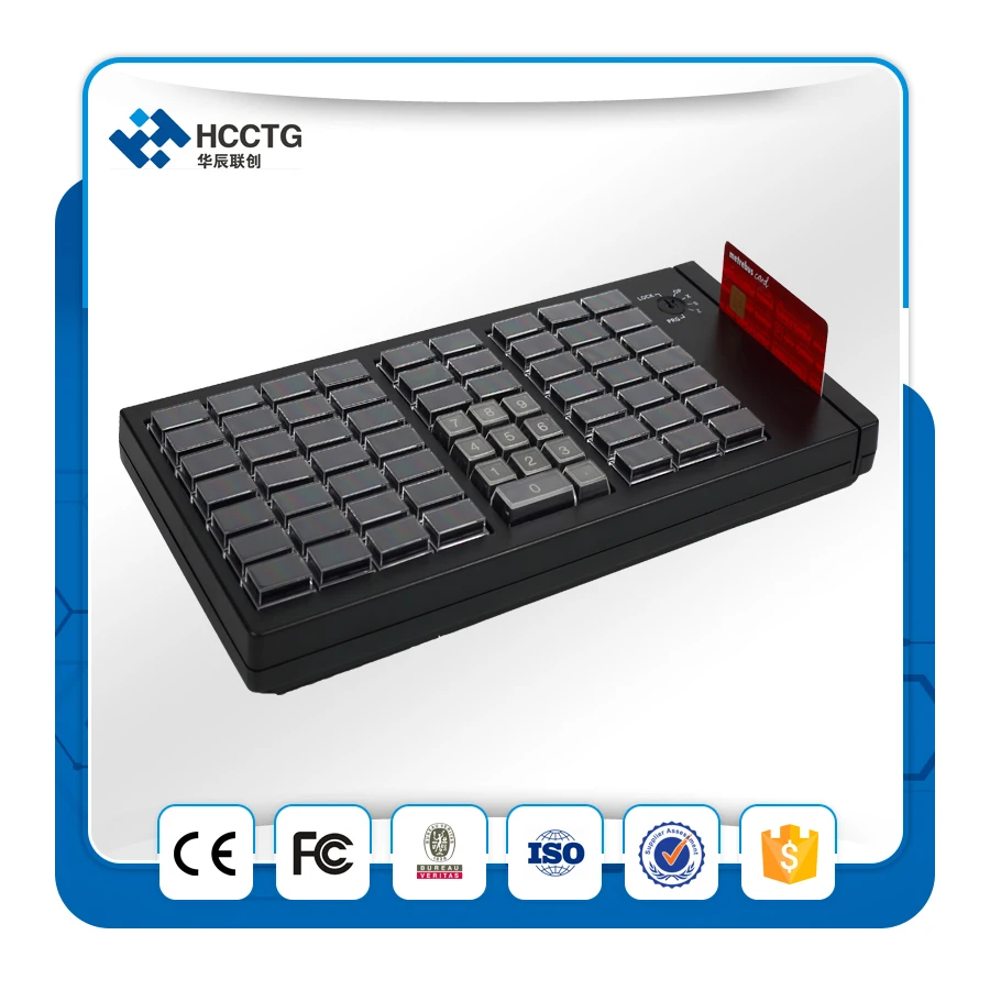 

Hot Selling 66 Keys USB PS/2 Interface KB66 66 Keys POS Programmable Keyboard with Optional MSR Magnetic Card Reader Module