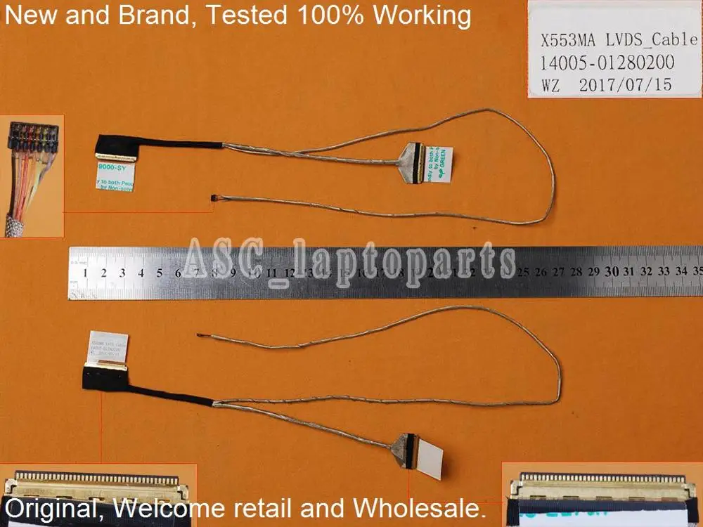 New Original LCD LED Screen Video Flex Cable For ASUS X553MA X553M X553 D553MA X503M X503MA R515MA 40Pin, without Mic , Version2