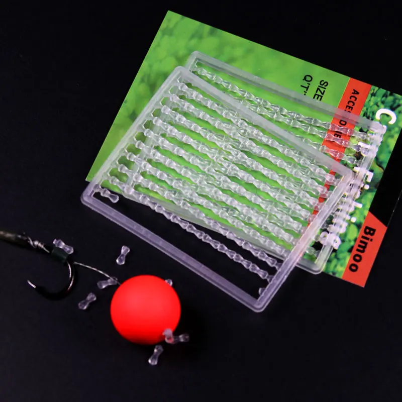 Bimoo Carp Fishing Hair Stops for Boilie Bait Dumbell Shape Fishing Bobbe Clear Color