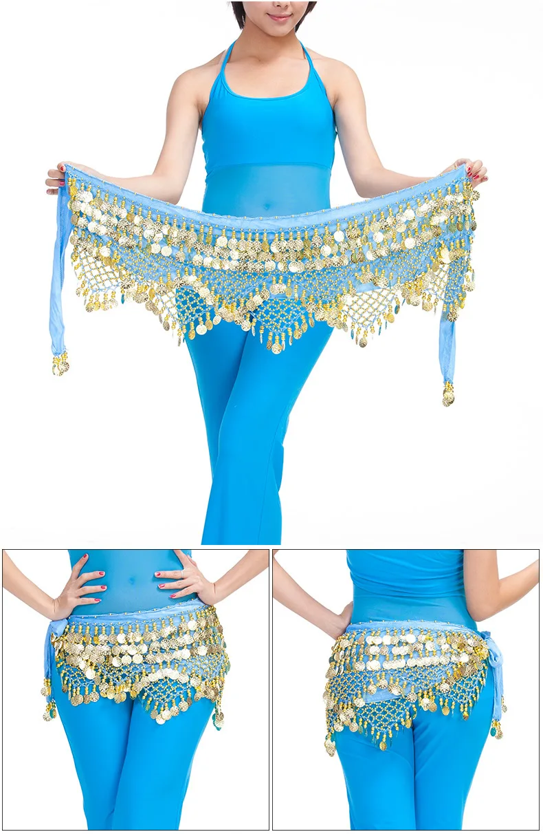 Neue Stil Top Verkauf Bauchtanz Taille Kette Hüfte Schal Bauchtanz Münzen Gürtel Tanzen Taille Gürtel Tänzerin Zubehör – Detail 20
