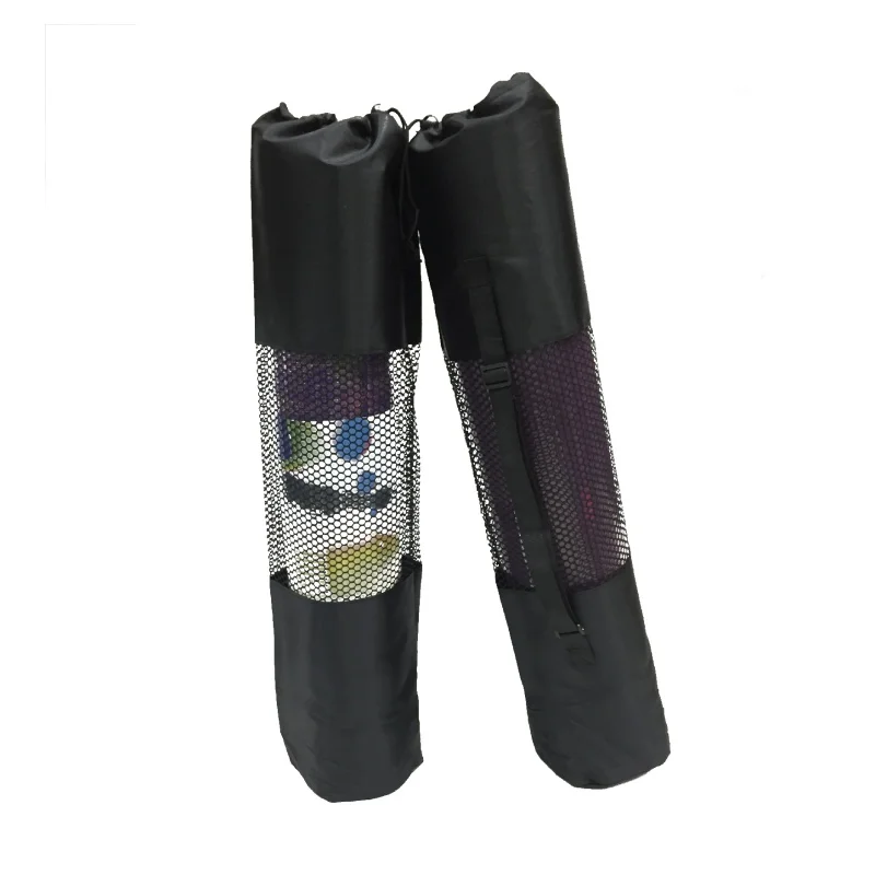 66 * 22cm Yoga Mat Bag Convenience Black Portable Case Nylon Pilates Carrier Mesh Adjustable Strap Yoga Tool (mat not including)