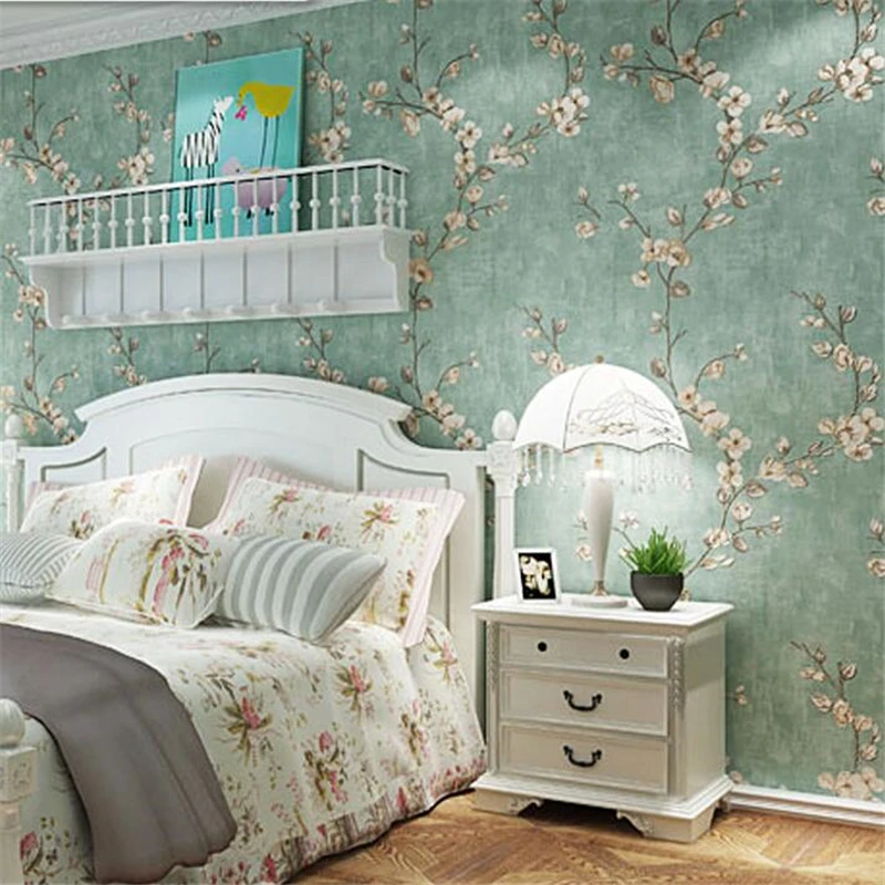 

beibehang American rural non-woven wallpaper small floral European retro retro style bedroom living room ab version wallpaper