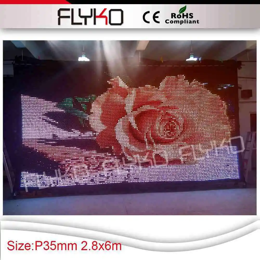 FLYKO P35 2.8*6m fashion flashlight led video curtain stage  with flight case