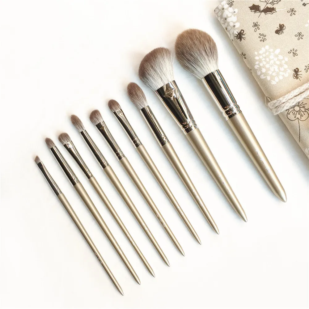 

MyDestiny The Luxurious Fox-Hair Brush Set - 9-Brushes Silky Touch Professional Brush Kit - Beauty Makeup Blender Tools