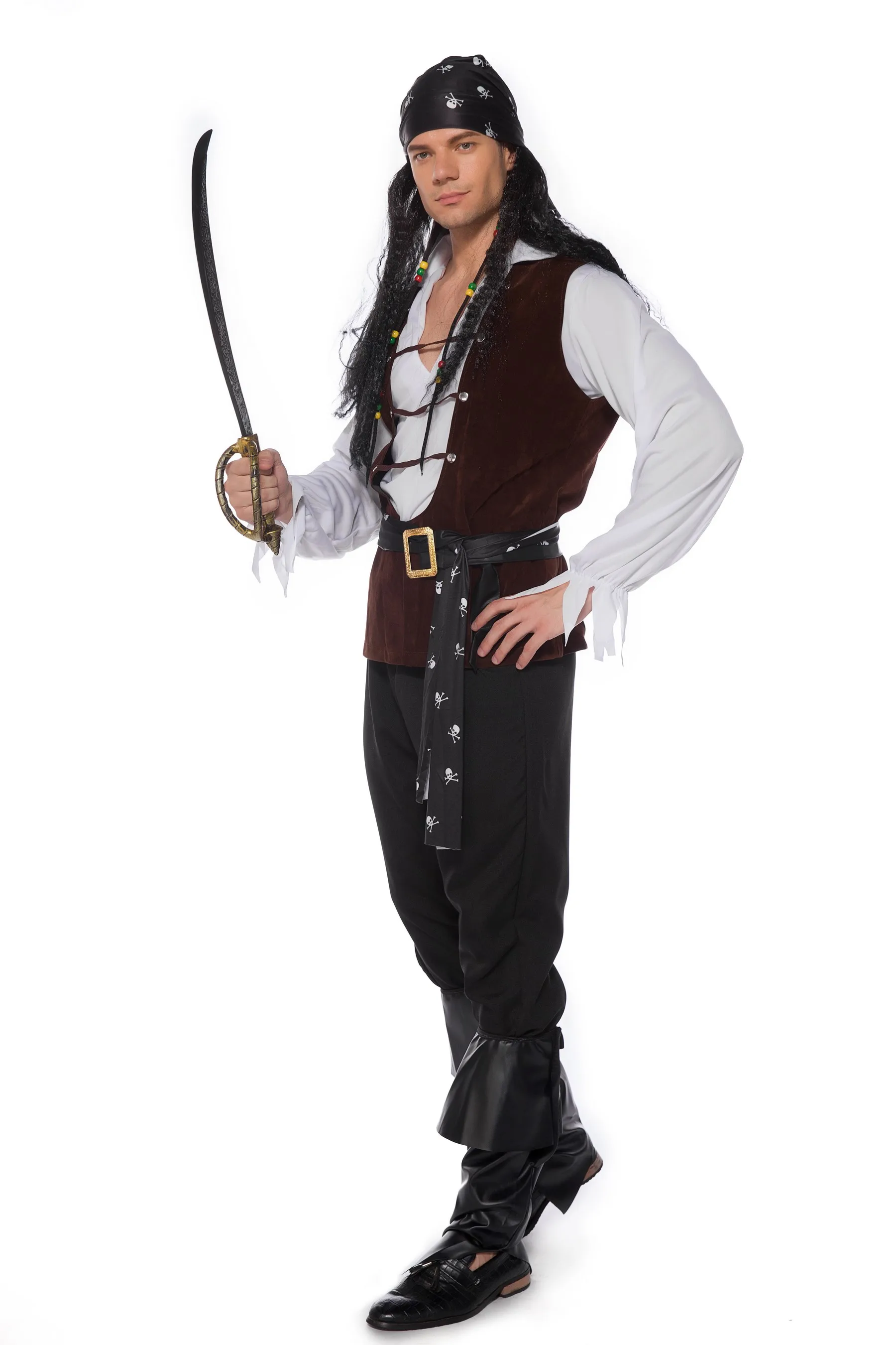 Halloween nuovi uomini costumi da pirata Cosplay carnevale pirata Stage Performance Costume natale abito da festa maschile