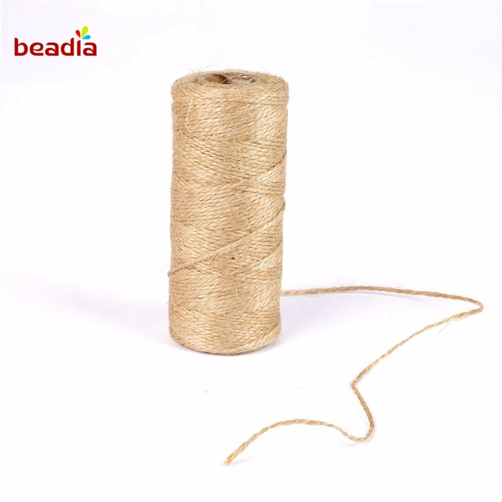 High Quality 100m/roll Natural Jute Burlap Hemp Rope Party Wedding Gift Wrapping Cords Thread DIY Event & Party Decor