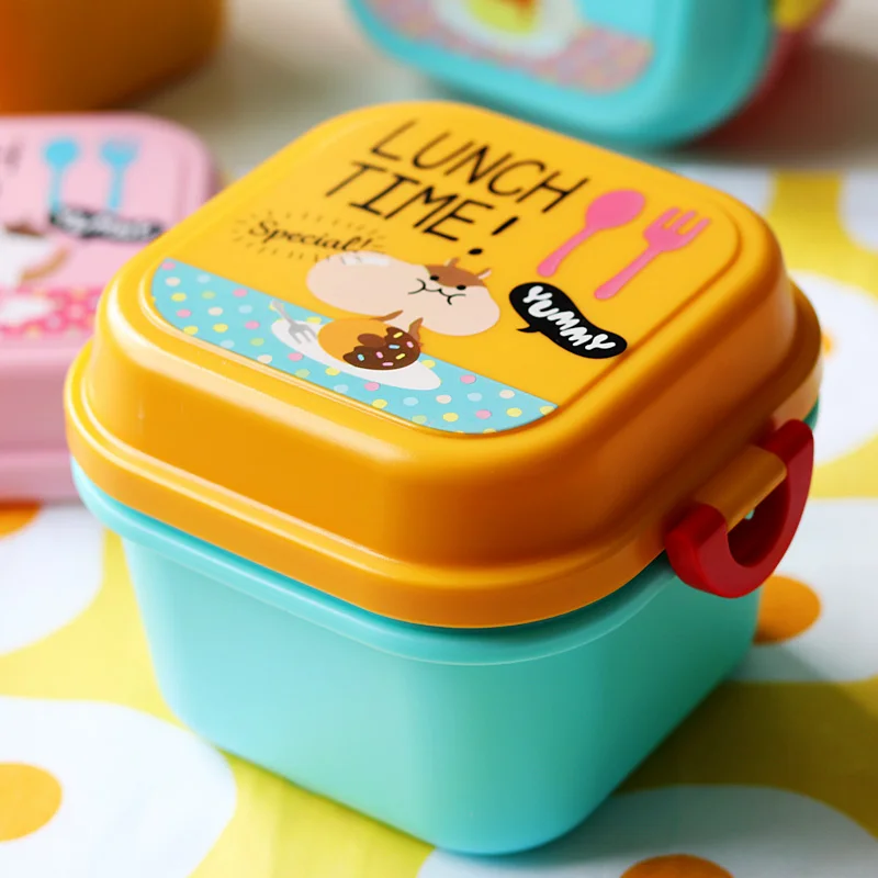 Cartoon Healthy Plastic Lunch Box Microwave Oven Lunch Bento Boxes Food Container Dinnerware Kid Childen Lunchbox