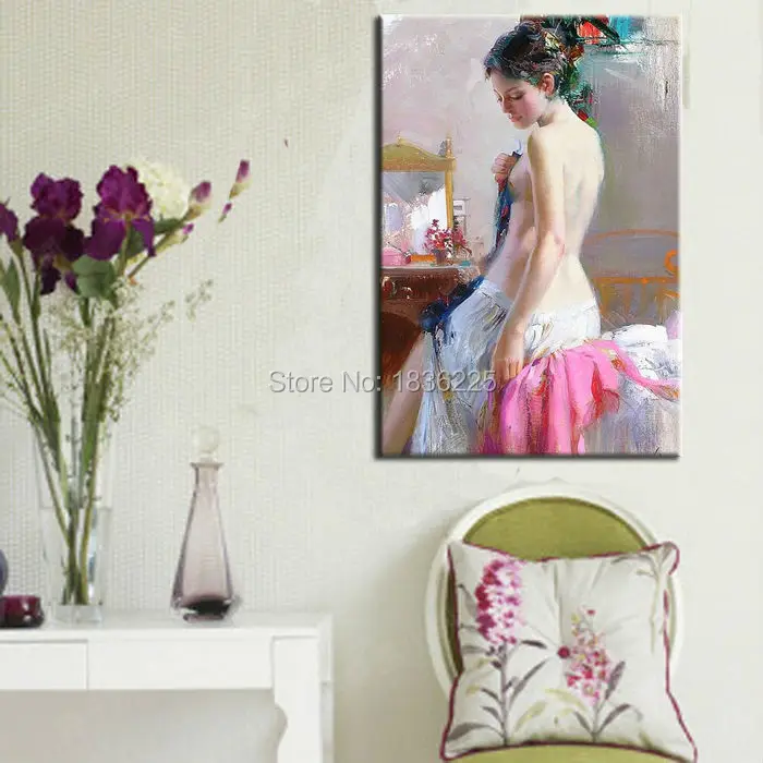 handmade high quality sex beautiful girls oil paintings nude woman's back Snow-white skin canvas oil painting pictures of naked