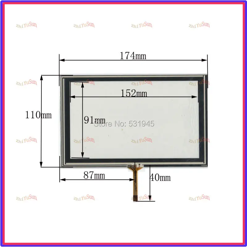 ZhiYuSun 174mm*110mm touchscreens on GPS car and  display and commercial use 174*110  4 inch on TEANA  070204