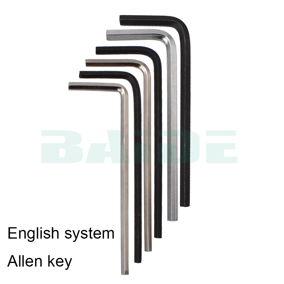 British system 1/16 5/64 3/32 7/64 1/8 9/64 5/32 3/16 7/32 1/4 Inch Hex Key Repair Tool  Hand Tool Allen Wrench 500pcs/lot