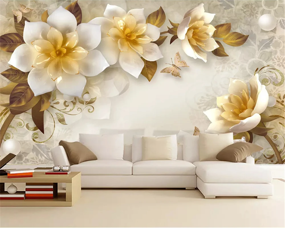 

beibehang Custom classic wall paper 3D stereo embossed flower European retro TV background decorative painting 3d wallpaper