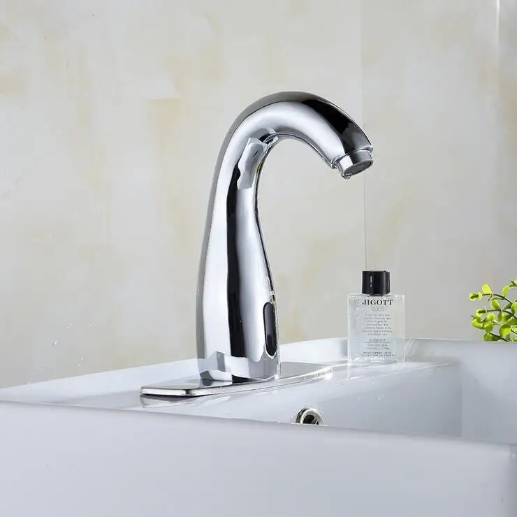 Bathroom brass infrared automatic sense faucets chrome plated Medical Faucet, Single hole sink basin water tap bathroom fixture