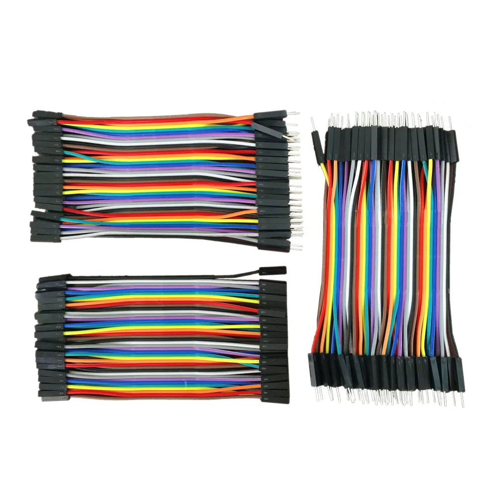 Dupont line 120pcs 10cm 40Pin M-M + M-F +F-F jumper wire Dupont cable for Arduino DIY Project Breadboard